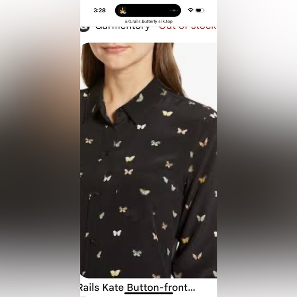 Rails kate butterfly button down silk xs - Picture 2 of 2